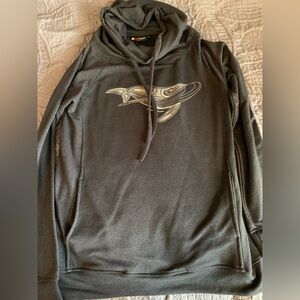 NWOT Black Hoodie with Whale Design